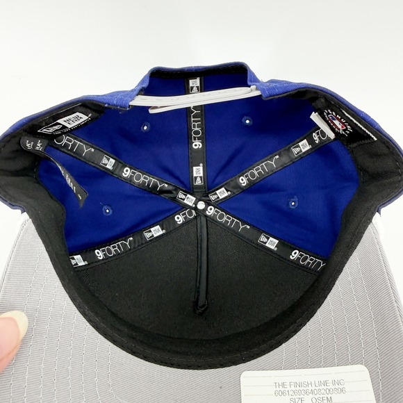 New Era Los Angeles Dodgers 9FORTY Adjustable A-Frame Baseball Cap Blue Gray NWT - Picture 10 of 13